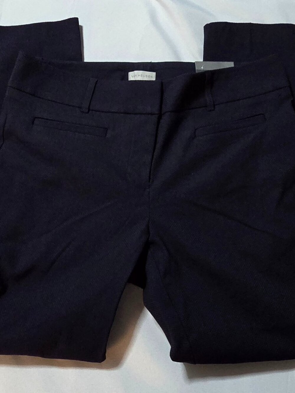 Van Heusen Navy Blue Dress Pants NWT Straight Fit Ankle Length Size 8 $78 Retail